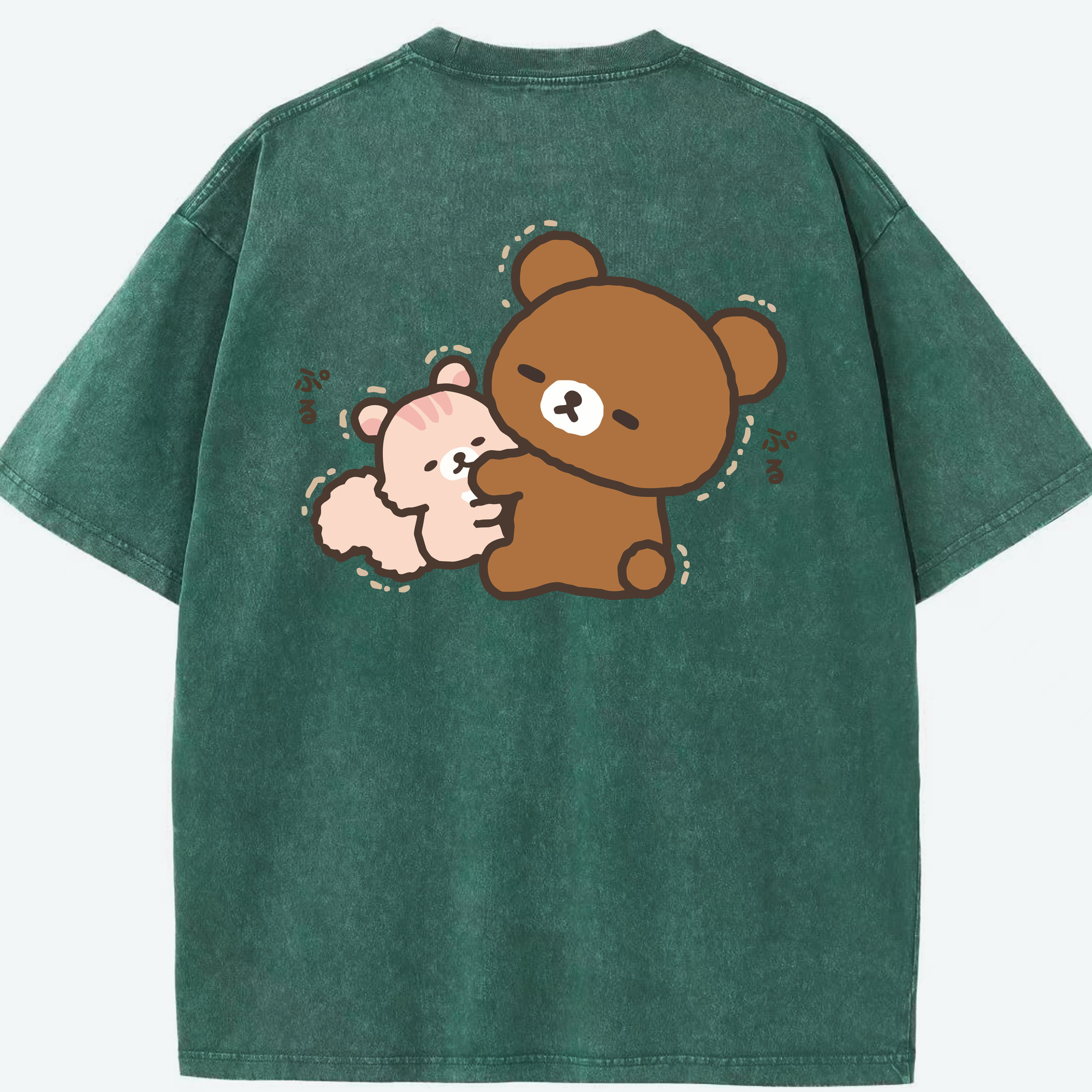 （画像用） リラックマ リラックマ キイロイトリ Rilakkuma Korilakkuma Kiiroitori 綿100% ヴィンテージ風 半袖Tシャツ（背面プリント）